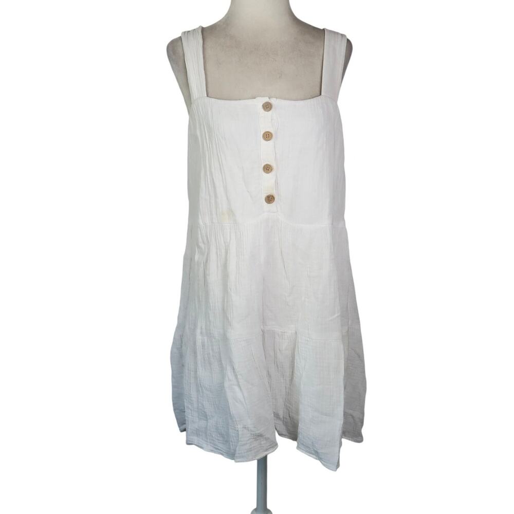 Show Me Your Mumu White Cotton Gauze Babydoll Mini Dress XS